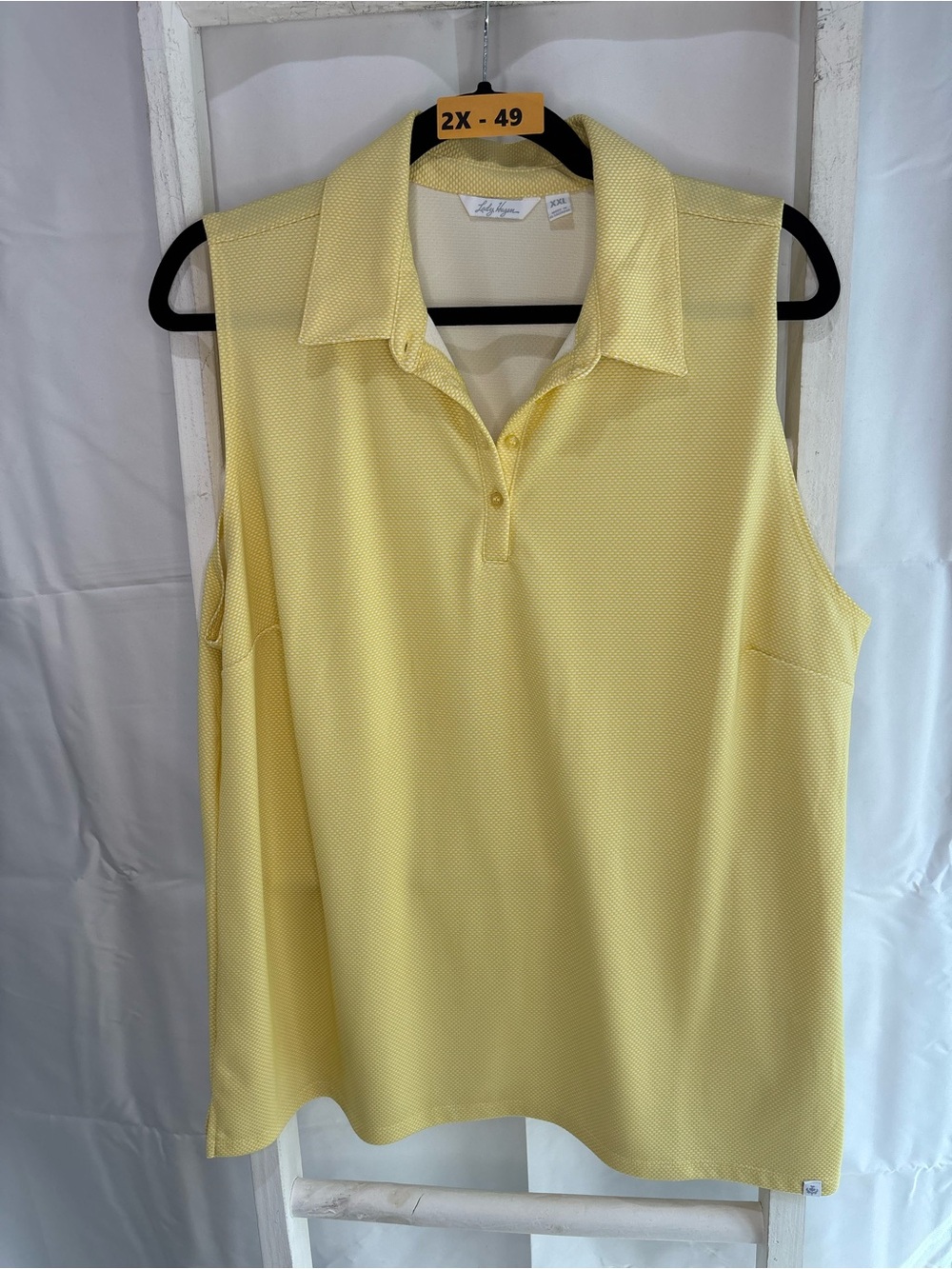 Lady Hagen Yellow Sleeveless Polo Tank Top